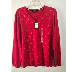 NWT Tommy Hilfiger Ivy Sweater Red Size Large